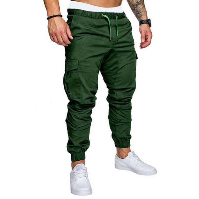 Pantalons pour hommes pantalon de Jogging Décontracté Vêtements De Sport Pour Homme Solide Multi-poches Cargo Pantalon Hip Hop Harem Pantalon Coupe Slim - yun-testing-1