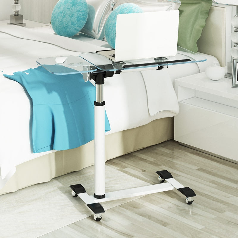 Glass Laptop Computer Table Bed with Removable Adjustable Bedside Lazy Table Computer Desk Office Desk  Laptop Stand - yun-testing-1